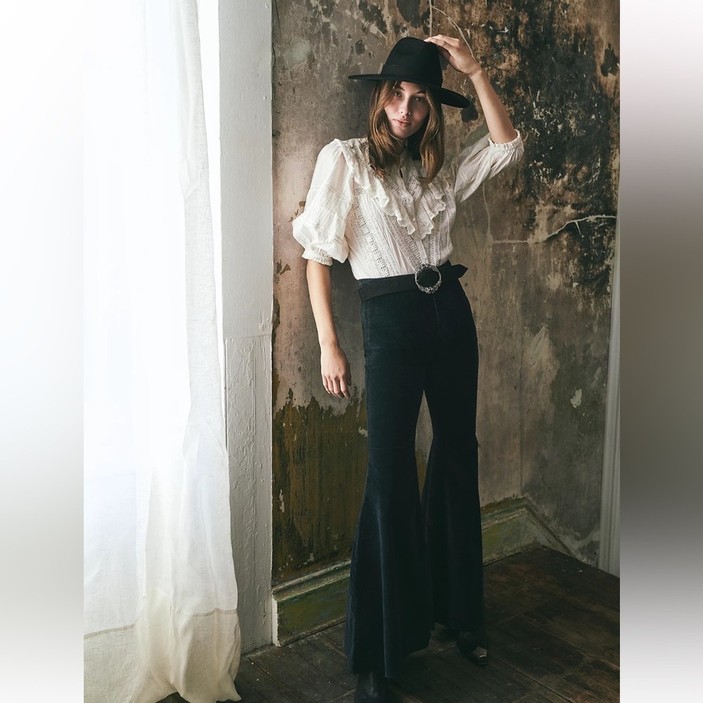 Free People Just Float On Velvet Flare Jeans Sz 27